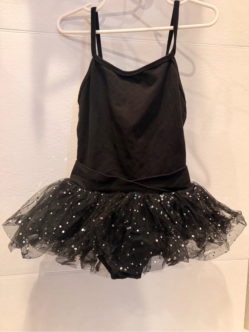 Girls Black Sparkle Tutu Leotard Dance Costume